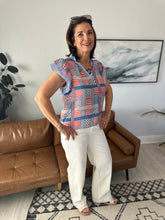 Load image into Gallery viewer, Patriotic Parade Flutter Sleeve Top
