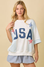 Load image into Gallery viewer, USA Patchwork Oversized Top