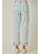Load image into Gallery viewer, Eyelet Embroidery Straight Leg Mom Jean