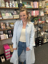 Load image into Gallery viewer, Out of The Blue Striped Button Down Dress/Shirt