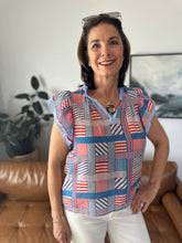 Load image into Gallery viewer, Patriotic Parade Flutter Sleeve Top