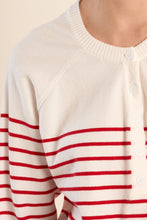 Load image into Gallery viewer, Boats Ahoy White & Red Stripe Sweater