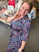 Load image into Gallery viewer, The Sacha Navy Paisley Wrap Maxi Dress