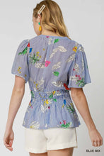 Load image into Gallery viewer, Fields of Joy Floral Peplum Blouse