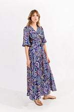 Load image into Gallery viewer, The Sacha Navy Paisley Wrap Maxi Dress
