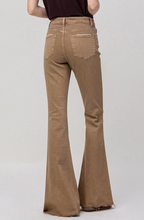 Load image into Gallery viewer, High Rise Super Flare Brown Jeans