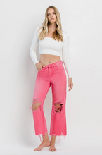 Load image into Gallery viewer, Hot Pink 90's Vintage Crop Flare Jean