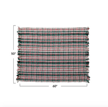 Load image into Gallery viewer, Green & Red Plaid Throw Blanket