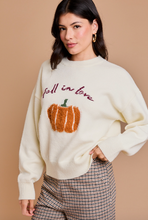 Load image into Gallery viewer, Fall In Love Cream Sweater