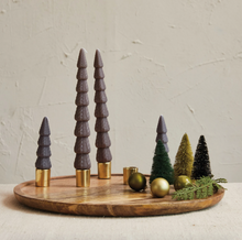 Load image into Gallery viewer, Mango Wood & Aluminum Taper Holder Tray