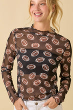 Load image into Gallery viewer, Leopard Print Football Mesh Top