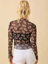 Load image into Gallery viewer, Leopard Print Football Mesh Top