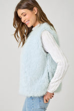 Load image into Gallery viewer, Shimmer Breezy Blue Fur Vest