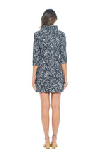 Load image into Gallery viewer, Aryeh Ruffle Neck Black & White Shift Dress