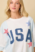 Load image into Gallery viewer, USA Patchwork Oversized Top