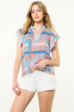 Load image into Gallery viewer, Patriotic Parade Flutter Sleeve Top