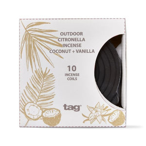 Coconut Vanilla Citronella Incense Coils Set of 10