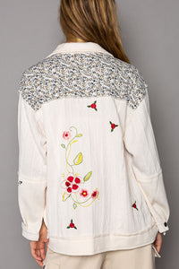 Cream Patch & Embroidery Jacket