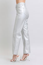 Load image into Gallery viewer, Judy Blue Silver Metallic HW Straight Leg Pants
