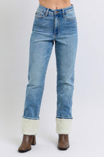 Load image into Gallery viewer, Judy Blue Sherpa Cuffed Denim HW Jeans
