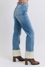 Load image into Gallery viewer, Judy Blue Sherpa Cuffed Denim HW Jeans
