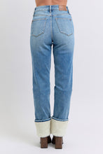 Load image into Gallery viewer, Judy Blue Sherpa Cuffed Denim HW Jeans
