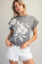 Load image into Gallery viewer, Floral Cap Sleeve Mock Neck Sweater Top

