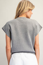 Load image into Gallery viewer, Floral Cap Sleeve Mock Neck Sweater Top
