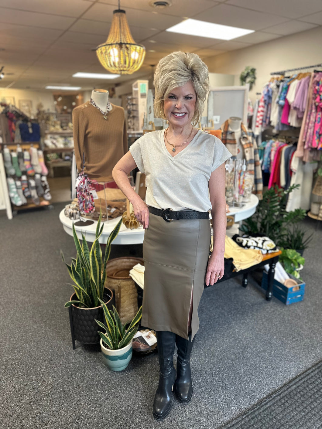 Lux Lori Midi Silhouette Skirt