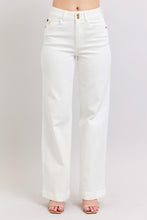 Load image into Gallery viewer, Judy Blue White HW Wide Bottom Jeans
