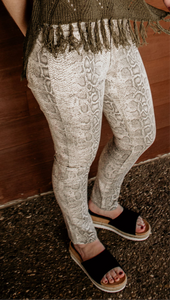Grey Snake Print Girlfriend Pants