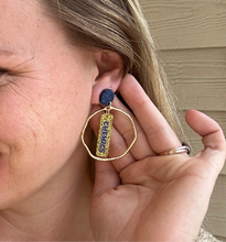 Load image into Gallery viewer, Sports Team Circle Earrings
