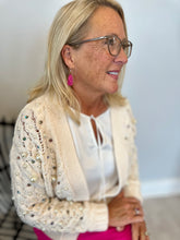 Load image into Gallery viewer, Bold &amp; Beautiful Cream Embelished Cardigan
