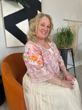 Load image into Gallery viewer, Mixed Rose Wrap Short Sleeve Blouse
