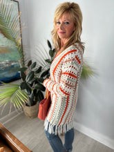 Load image into Gallery viewer, Striped Fringe Boho Cardigan

