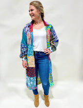 Load image into Gallery viewer, Patchwork Long Sleeve Button Down Dress
