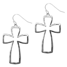 Load image into Gallery viewer, Cutout 2" Cross Earring
