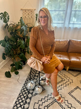 Load image into Gallery viewer, Camel Suede Overlap Skirt
