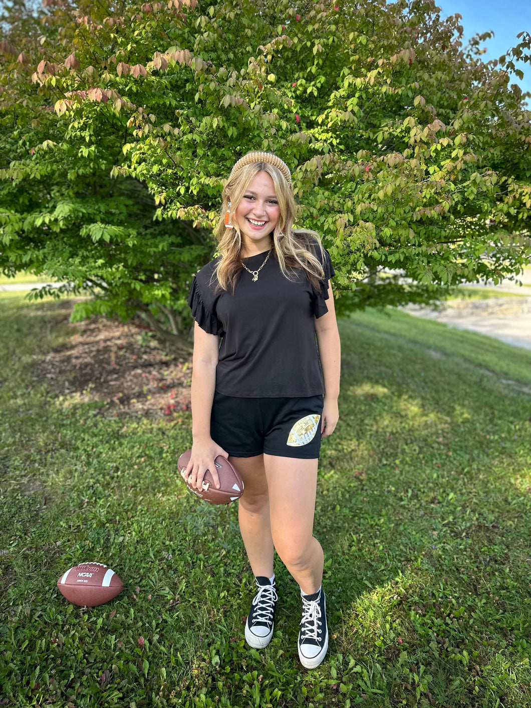 Game Day Football Patch Shorts