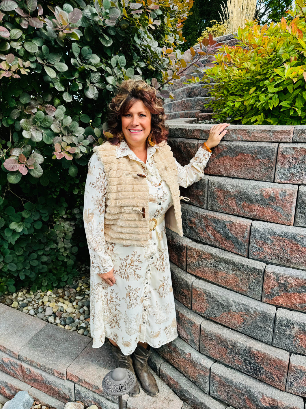 The Amy Faux Fur Toggle Vest