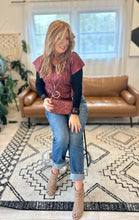 Load image into Gallery viewer, Stop &amp; Stare Metallic Burgundy Sweater Vest
