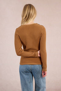 Camel Cable Knit Sweater
