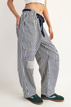 Load image into Gallery viewer, Midnight Striped Drawstring Barrel Pants
