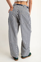 Load image into Gallery viewer, Midnight Striped Drawstring Barrel Pants
