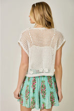 Load image into Gallery viewer, Short Sleeve Crochet Embossed Floral Cardigan
