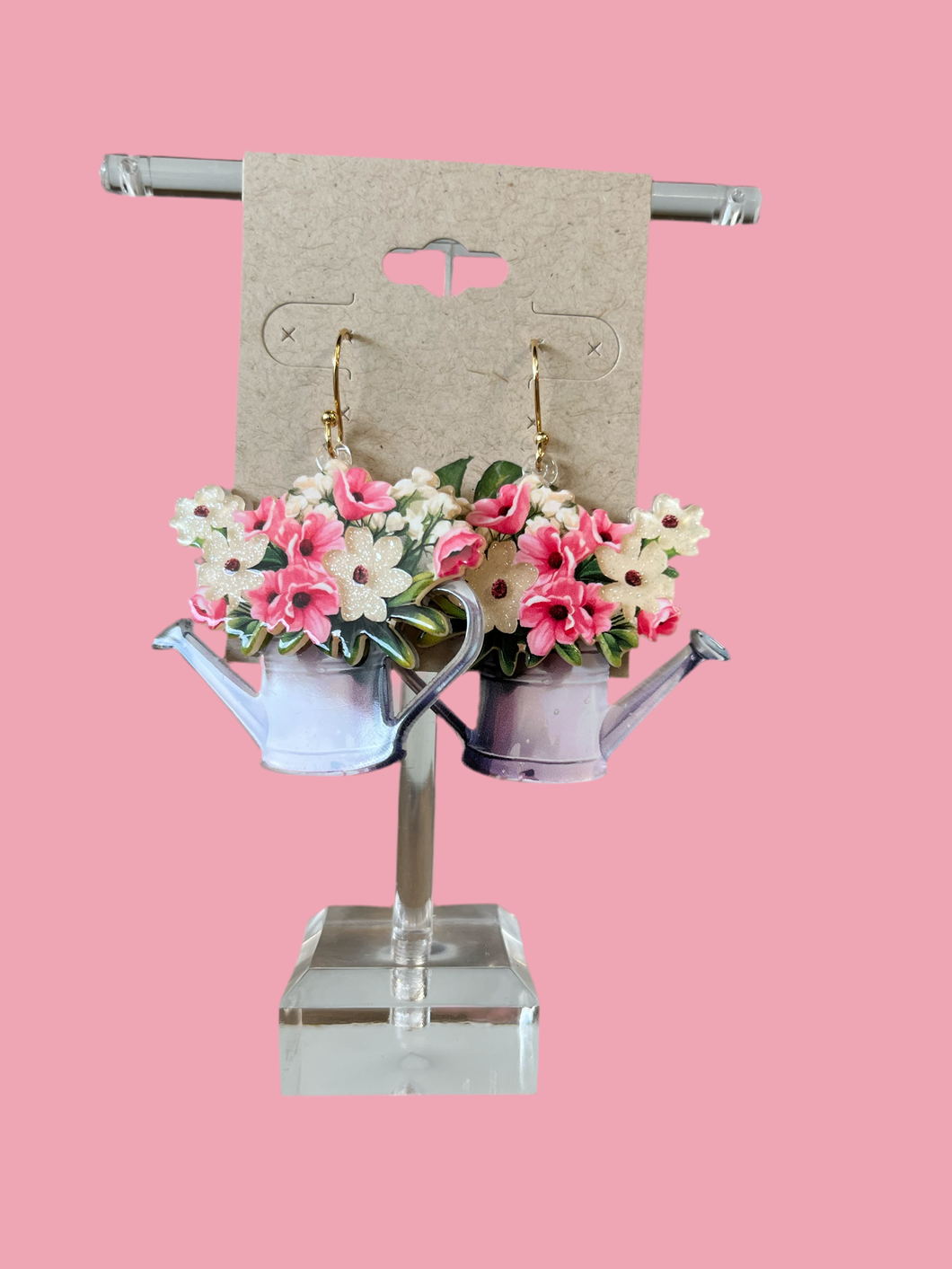Flower Watering Can Earring