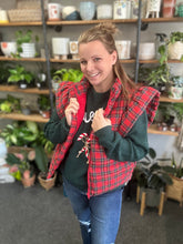 Load image into Gallery viewer, Feeling Jolly Plaid Puffer Vest
