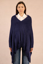Load image into Gallery viewer, Navy Night Knit One Size Poncho

