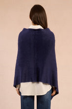 Load image into Gallery viewer, Navy Night Knit One Size Poncho
