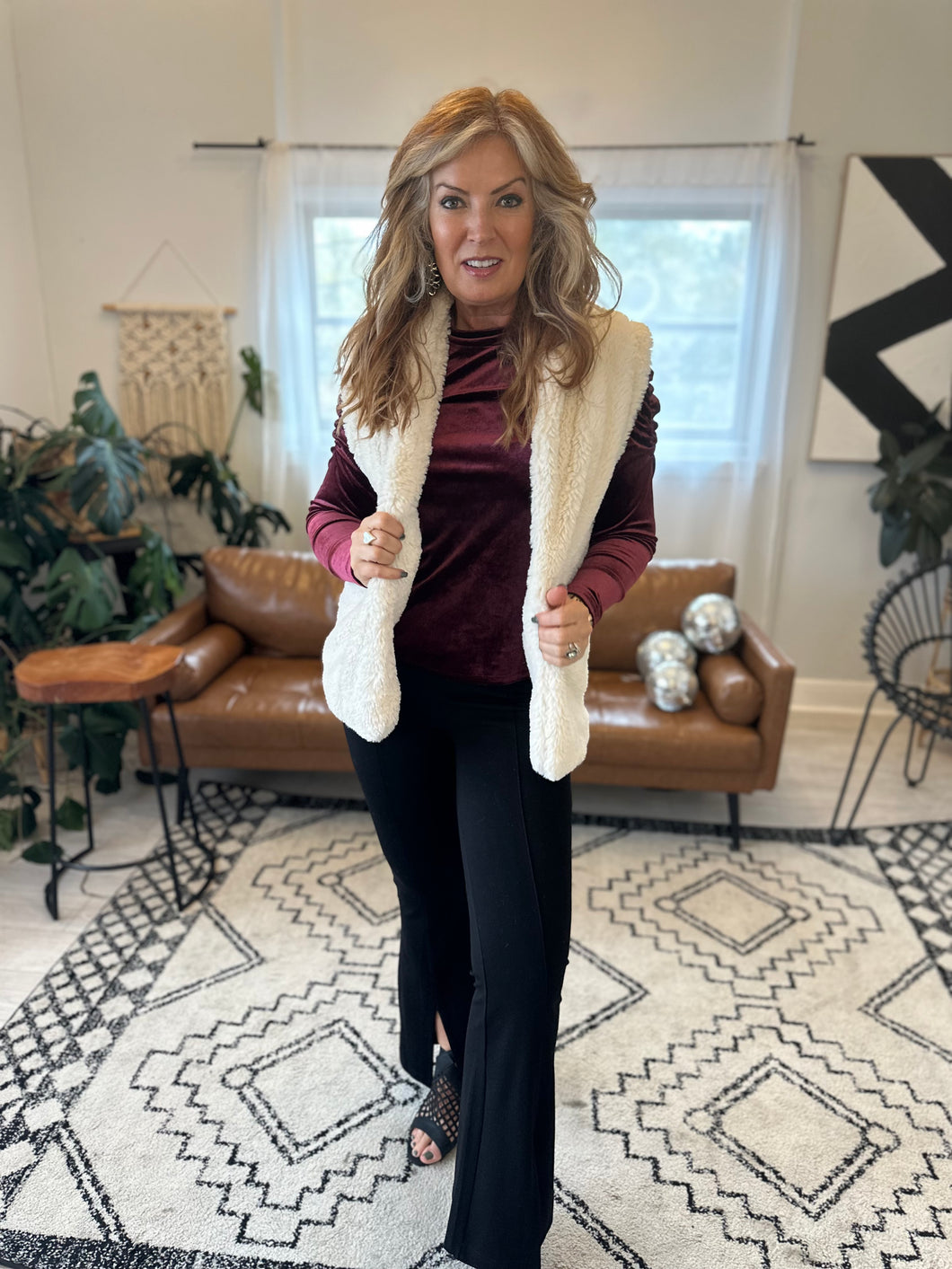 Cream Teddy Vest